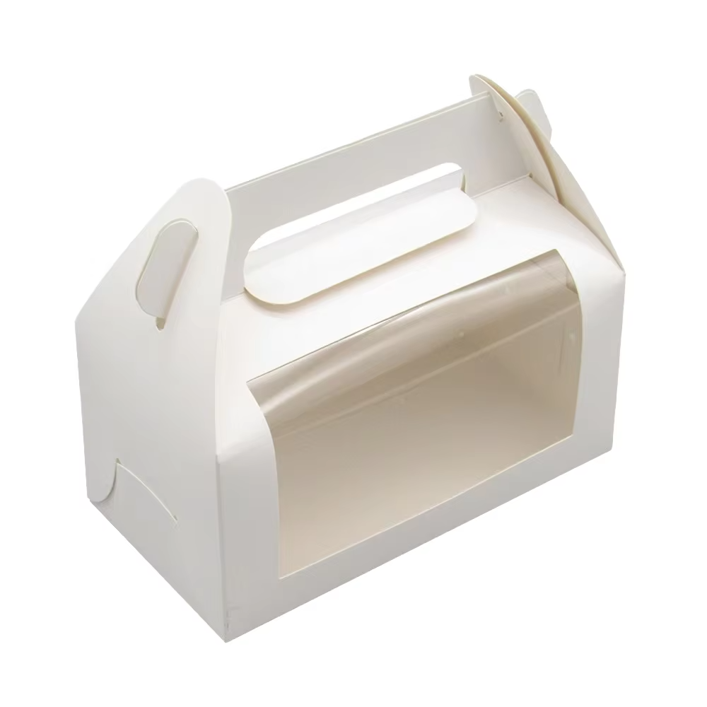 Eco-Friendly Biodegradable Cake Box 12x8x13cm, Food-Grade, Portable, for Birthday Wedding Party Dessert Packaging