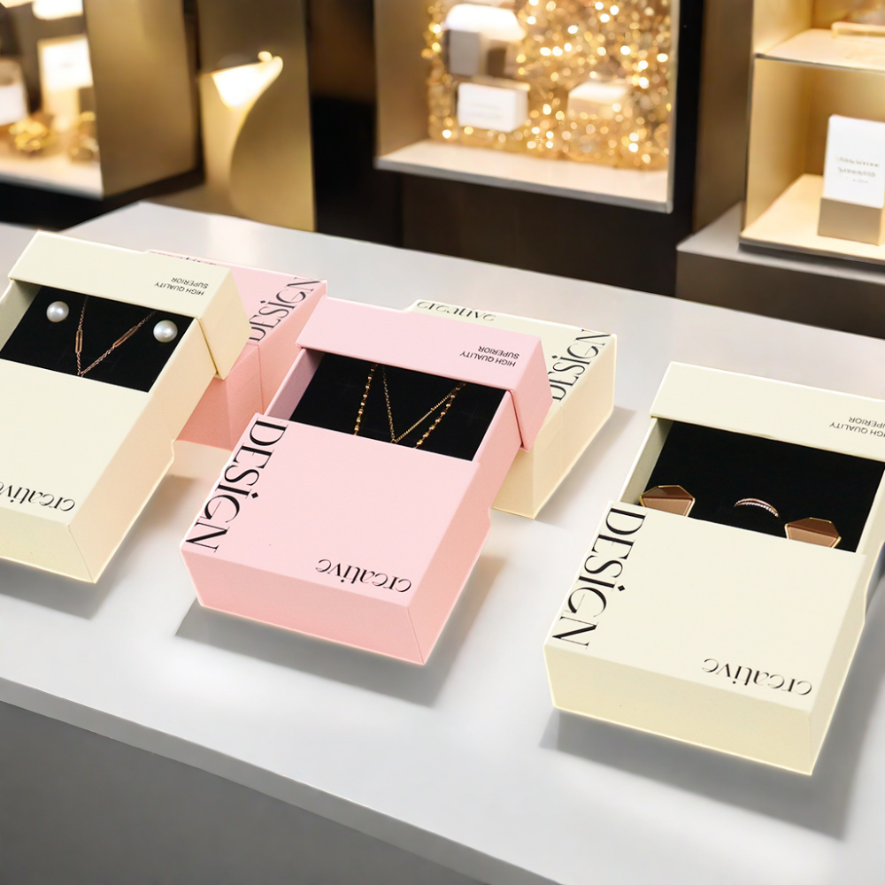 Luxury Minimalist Pastel Sliding Drawer Jewelry Box with Custom Logo