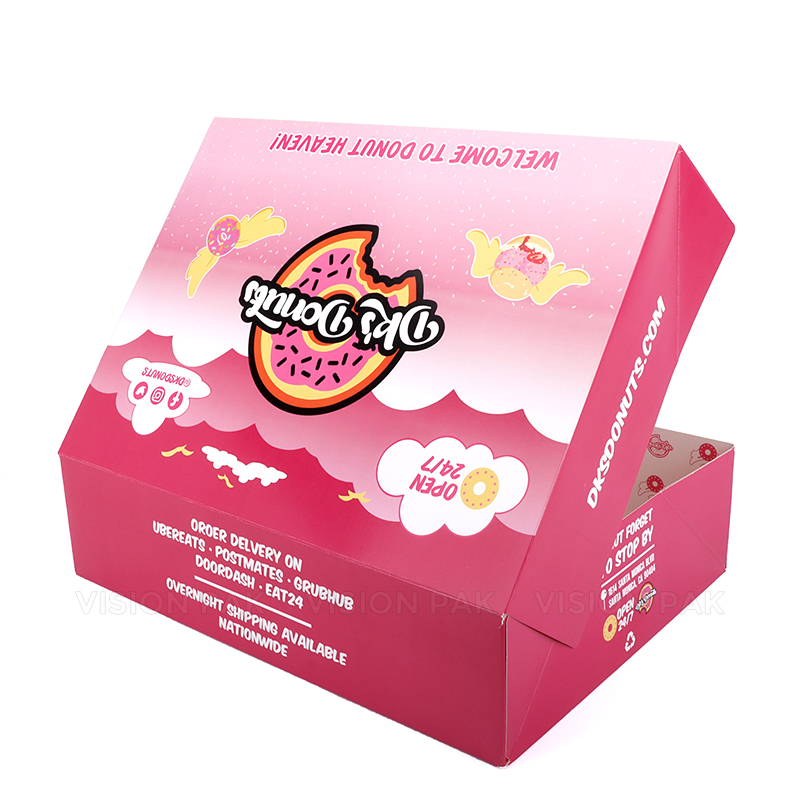 Custom Recyclable Hexagon Donuts Box Luxury Cake Bread Cookies Snack Bakery Paper Packing Box with Donuts Paper Boxes