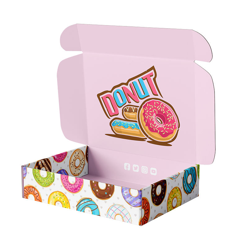 High Quality Food Grade Reusable Folding Donut Boxes Hot Sale Paperboard Packaging for Cake Donuts
