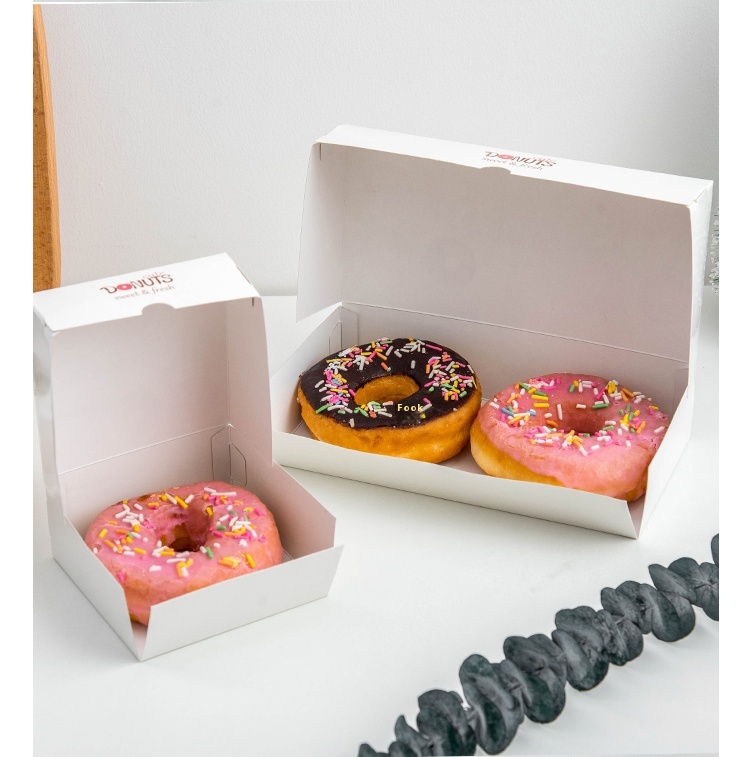 Wholesale Custom Printed Donut Box With Transparent Window Packaging Food Doughnut Box