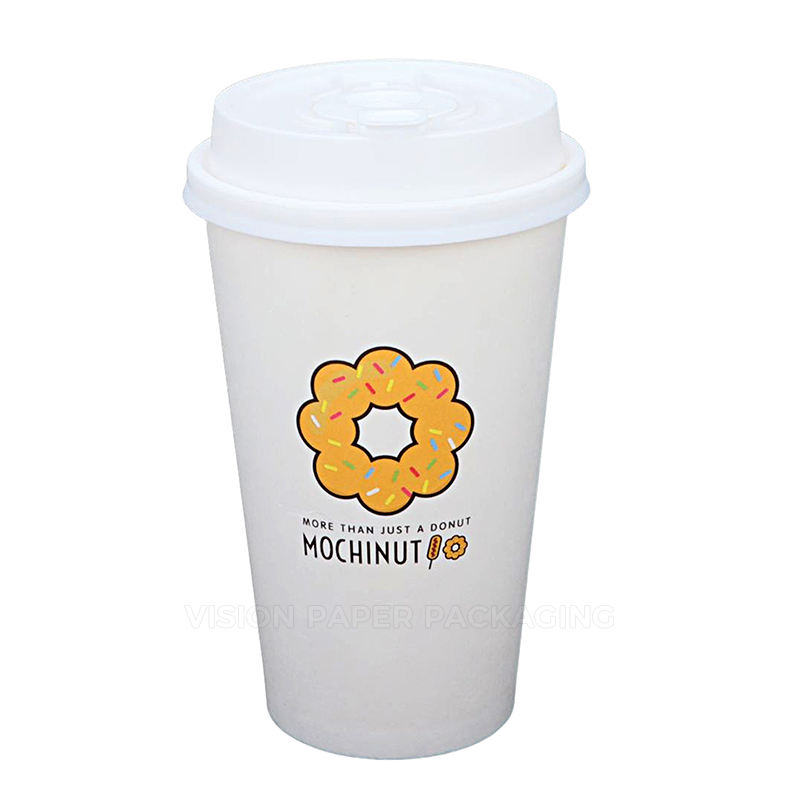 Logo Design Disposable Latte Coffee Paper Cup for Hot Drink Double Wall Insulation Thickened Boba Tea Paper Cup Biodegradable