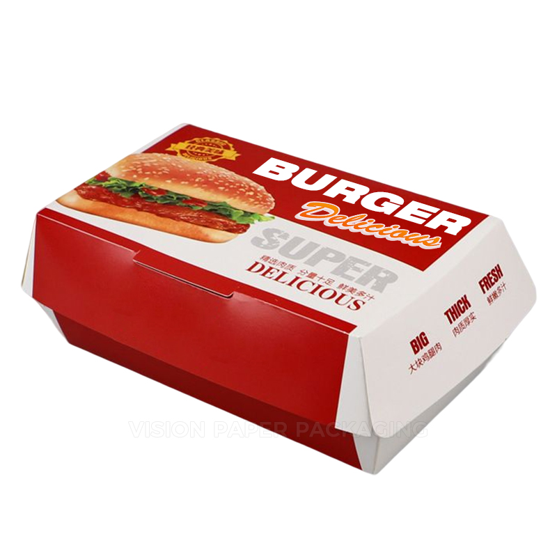 Custom Logo Biodegradable Mini Burger Box Packaging Takeout Fast Food Packaging Cardboard Burger and Fries Packaging Box