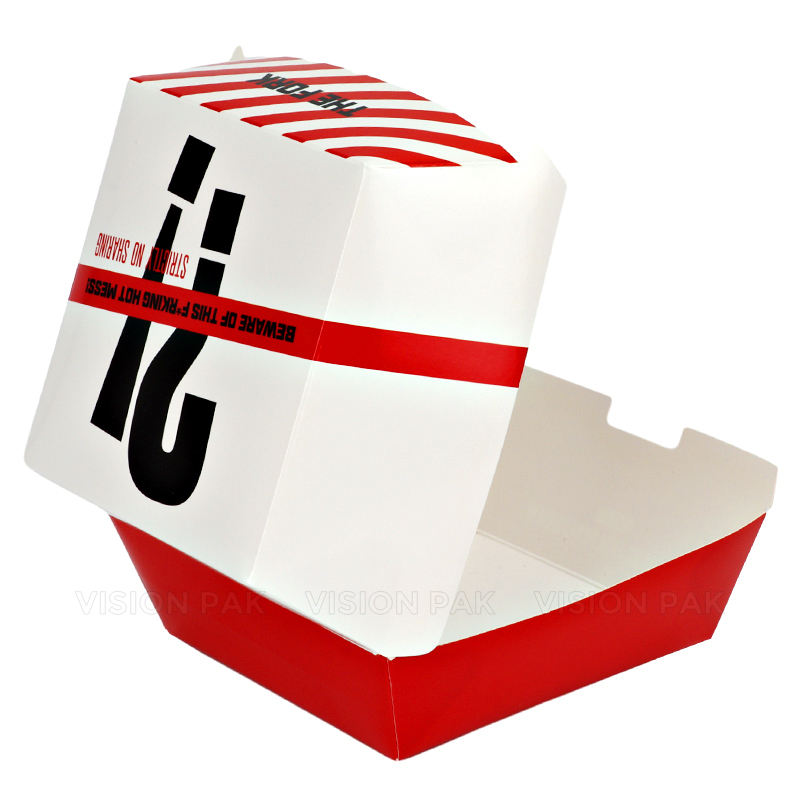 Custom Printed Recycled Take Away French Fries Paper Boxes Fast Food Hamburger Packaging Disposable Foldable Burger Box
